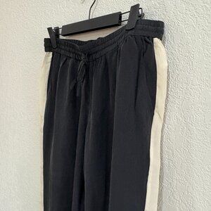 J.Crew 100% Silk Black Tuxedo Stripe Pants Women’s Small